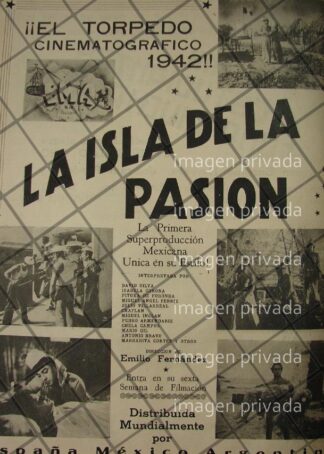 CARTEL ANTIGUO, PELICULA LA ISLA DE LA PASION 1941