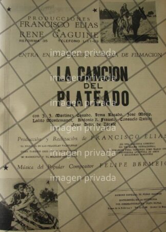 CARTEL RETRO FILMAN PELICULA LA CANCION DEL PLATEADO 1941