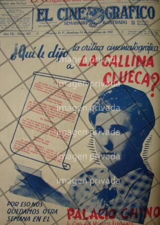 CARTEL DE CINE ANTIGUO. PELICULA LA GALLINA CLUECA 1941 3