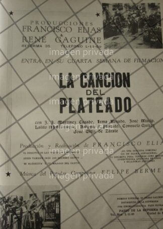CARTEL RETRO FILMAN PELICULA LA CANCION DEL PLATEADO 1941 3