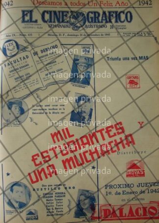CARTEL ANTIGUO PELICULA MIL ESTUDIANTES Y UNA MUCHACHA