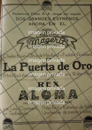 CARTEL PUBLICITARIO ANTIGUO. CINE MAGERIT Y PARAMOUNT 1941