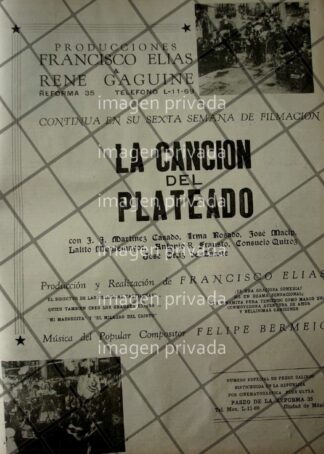 CARTEL RETRO FILMAN PELICULA LA CANCION DEL PLATEADO 1941 4