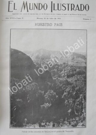 PORTADA ANTIGUA ORIGINAL  1911 CAMINO A MANZANILLO, TUXPAN VERACRUZ /LDM