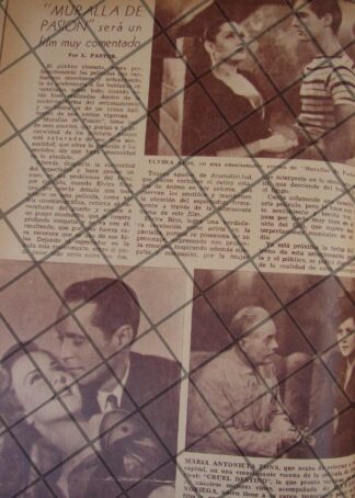 AFICHE ANTIGUO SE FILMA PELICULA, MURALLAS DE PASION 1944
