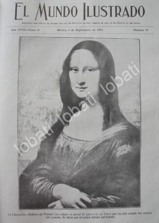 PORTADA ANTIGUA ORIGINAL  SEP. 1911 EL ROBO DE LA MONALISA