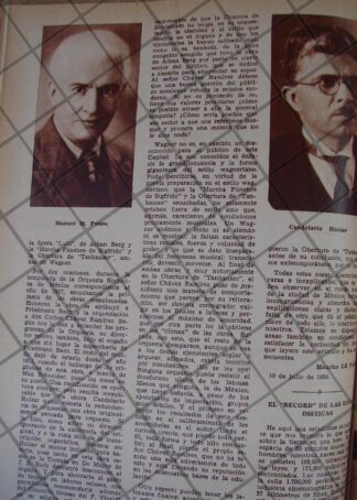 AFICHE ANTIGUO 1939 MANUEL M. PONCE Y CANDELARIO HUIZAR /MUSICOS