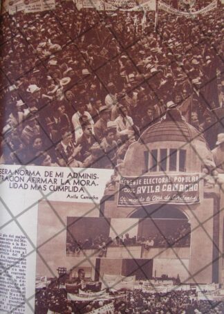 AFICHE ANTIGUO 1939 AVILA CAMACHO MONUMENTO LA REVOLUCION