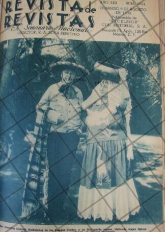 AFICHE ANTIGUO 1939 EMBAJADOR. JOSEPHUS DANIELS Y ESPOSA EN MEXICO