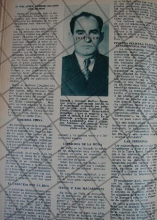 AFICHE ANTIGUO 1939 BREVE NOTA. CORONEL BOLIVAR SIERRA
