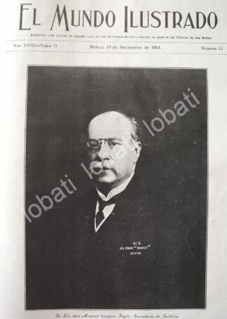 PORTADA ANTIGUA ORIGINAL  1911 DON. MANUEL VAZQUEZ TAGLE /PLT