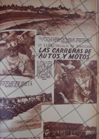 AFICHE ANTIGUO 1939 CARRERAS DE MOTOS Y AUTOS EN BALBUENA
