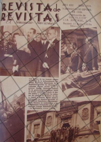 AFICHE ANTIGUO 1939 LAZARO CARDENAS EN DESFILE