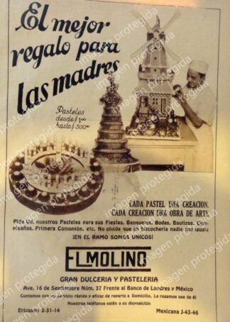 AFICHE RETRO. PANADERIA EL MOLINO 1936 (BIMBO)