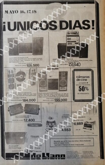 CARTEL ANTIGUO ORIGINAL DE TIENDAS DELLANO 1983 MONTERREY 2 - Image 2