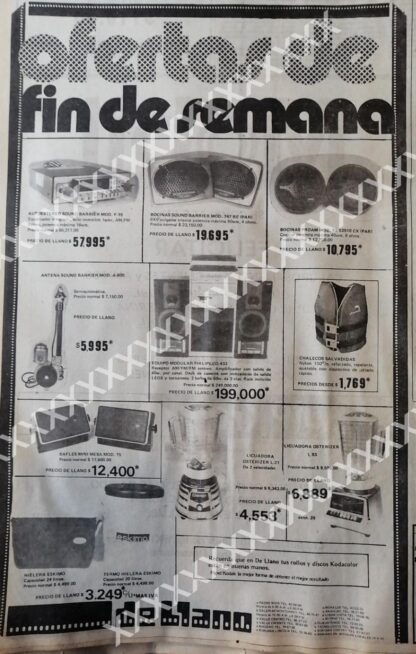 CARTEL ANTIGUO ORIGINAL DE TIENDAS DELLANO 1983 MONTERREY 3 - Image 2