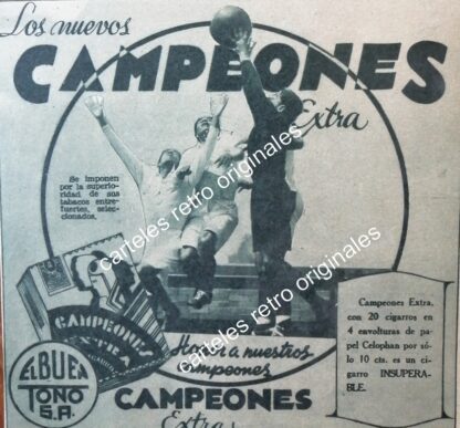 CARTEL ANTIGUO ORIGINAL DE SET DE 3 CARTELES CIGARRERA EL BUEN TONO, 1940s - Image 4