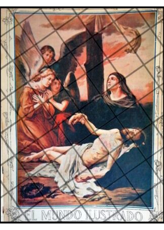 PORTADA ANTIGUA 1906 CRUCIFIXION DE JESUS / ARTE SACRO