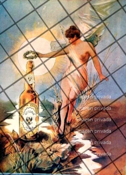 CARTEL ANTIGUO CERVEZA VICTORIA 1906 DIBUJO CARLOS ALCALDE - Image 2