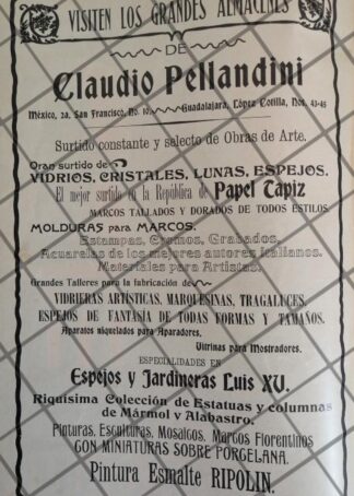 CARTEL ANTIGUO TIENDA LA CASA CLAUDIO PELLANDINI 1906 -35