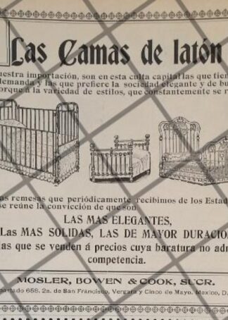 CARTEL PUBLICITARIO ANTIGUO TIENDA MOSLER BOWEN 1906 /4