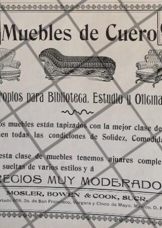 CARTEL PUBLICITARIO ANTIGUO TIENDA MOSLER BOWEN 1906 /5