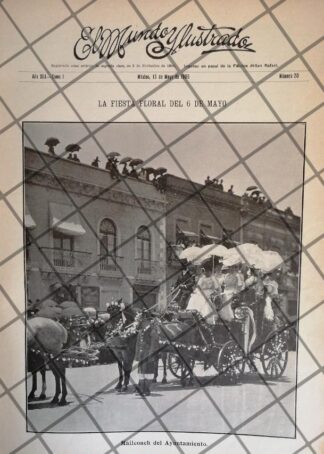 PORTADA ANTIGUA DESFILE FLORAL 1906 CARRETA DE FLORES