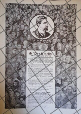 CARTEL PUBLICITARIO DR. H.P. RANK. OCULISTA 1906