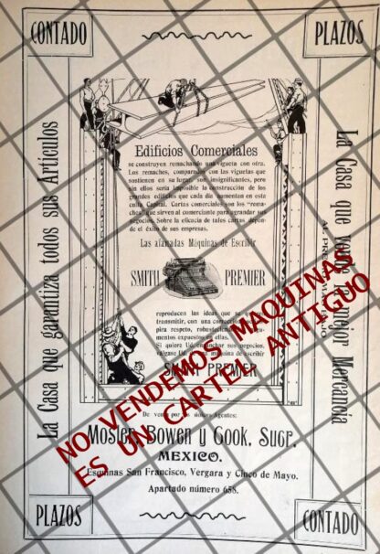 CARTEL ANTIGUO MAQUINA DE ESCRIBIR SMITH PREMIER 1906 - Image 2