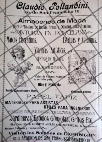 CARTEL ANTIGUO TIENDA LA CASA CLAUDIO PELLANDINI 1906 -34