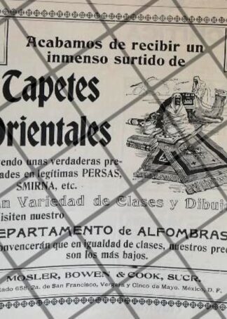 CARTEL PUBLICITARIO ANTIGUO TIENDA MOSLER BOWEN 1906 /9