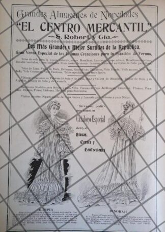 CARTEL ANTIGUO TIENDA EL CENTRO MERCANTIL 1906 -35