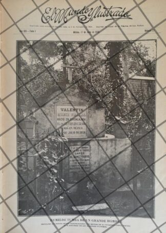 PORTADA ANTIGUA 1906 TUMBA DE VALENTIN GOMEZ FARIAS