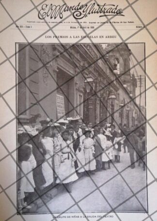 PORTADA ANTIGUA 1906 NIÑAS EN EL TEATRO ARBEU