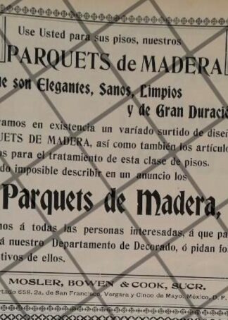 CARTEL PUBLICITARIO ANTIGUO TIENDA MOSLER BOWEN 1906 /11