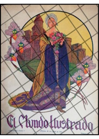 PORTADA ANTIGUA ARTISTICA 1911 DE ANTONIO GEDOVIUS /DAMA