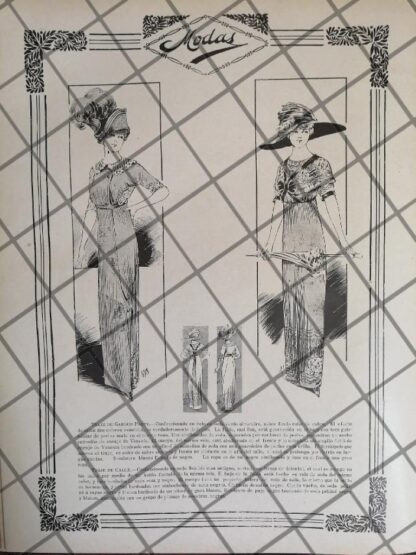 COLECCION DE 20 GRABADOS ANTIGUOS 1911 VESTIDOS Y MODAS - Image 8