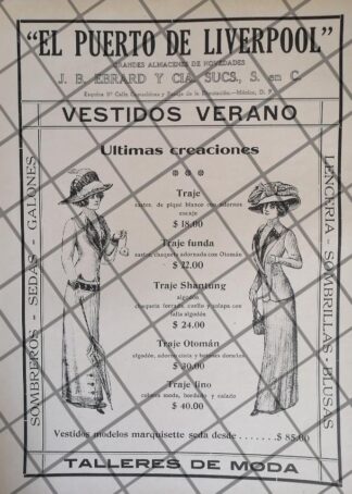 CARTEL ANTIGUO TIENDA LIVERPOOL 1911 -103