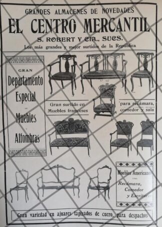 CARTEL PUBLICITARIO RETRO TIENDA CENTRO MERCANTIL 1911 -40
