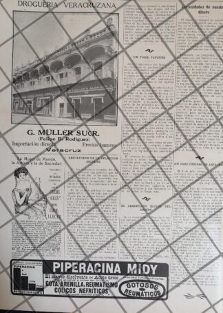 CARTEL PUBLICITARIO ANTIGUO DROGUERIA G. MULLER Y MAS 1911