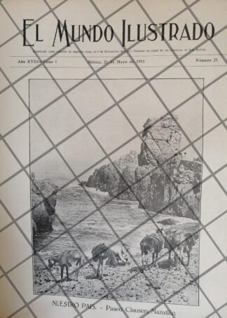 PORTADA ANTIGUA PASEO CLAUSSEN, MAZATLAN SINALOA 1911