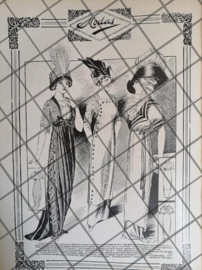 COLECCION DE 20 GRABADOS ANTIGUOS 1911 VESTIDOS Y MODAS - Image 12