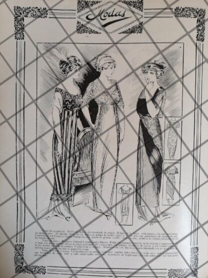 COLECCION DE 20 GRABADOS ANTIGUOS 1911 VESTIDOS Y MODAS - Image 14