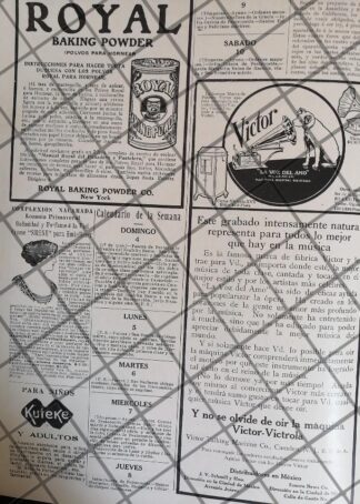 CARTEL ANTIGUO 1911 VICTROLA 16 Y OTRAS /23