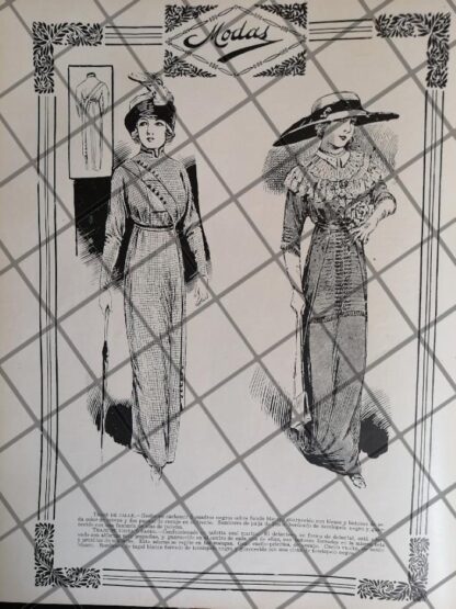 COLECCION DE 20 GRABADOS ANTIGUOS 1911 VESTIDOS Y MODAS - Image 16