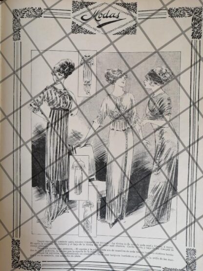 COLECCION DE 20 GRABADOS ANTIGUOS 1911 VESTIDOS Y MODAS - Image 17