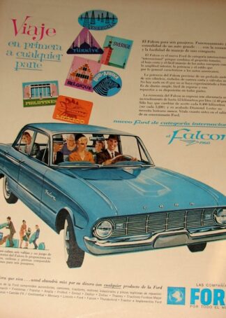 CARTEL ANTIGUO ORIGINAL DE AUTOS FORD FALCON 1960 / 509