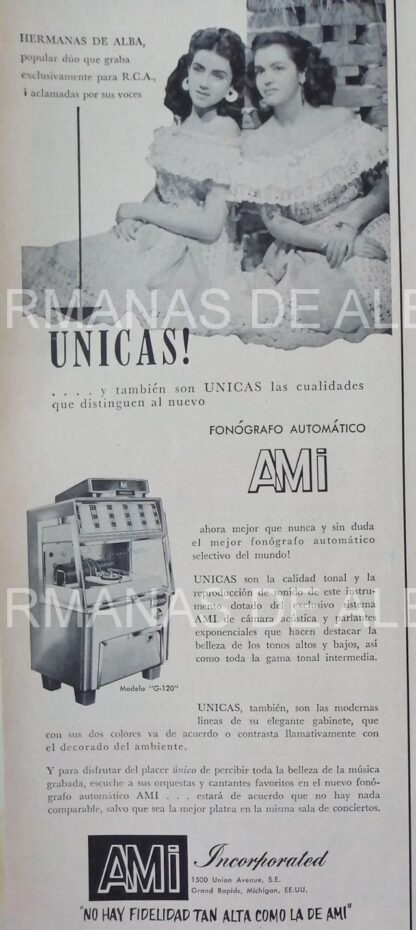 CARTEL ANTIGUO ORIGINAL DE SERIE COMPLETA 37 AFICHES ROCKOLAS AMI Y ARTISTAS FAMOSOS 1953-56 - Image 9