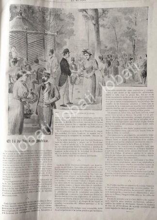 CARTEL ANTIGUO ORIGINAL DE FIESTAS PATRIAS EN EL PARQUE TIVOLI D.F 1895 LDM / ASM