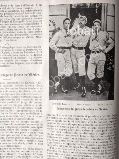 CARTEL ANTIGUO ORIGINAL DE LOS HERMANOS LOBATO, EQUIPO DE BEISBOL 1895 / DPT - Image 2